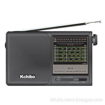 FM/MW/SW1-8 20-Band Radio Powered by D 1.5V x 2 Batteries